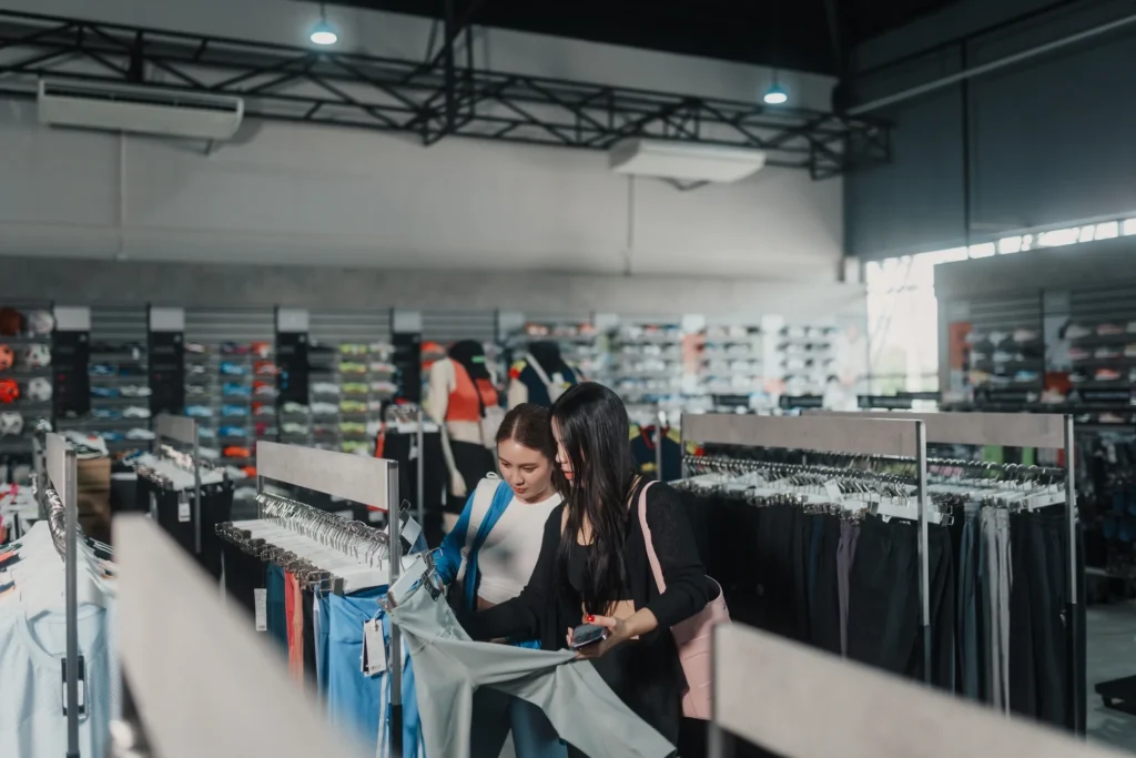Image shows two women working in a shop.  This image is the Hero Header for Sweet Magnolia Boutique, who specializes in the following: Embroidery | Screen Printing | 3D Printing | Vinyl
Custom Branded Merchandise