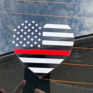 Firefighter Heart Vinyl Decal – Thin Red Line